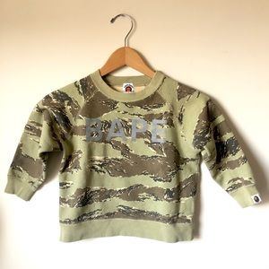 BAPE A BATHING APE KIDS CAMO 3M CREWNECK 5T 110
